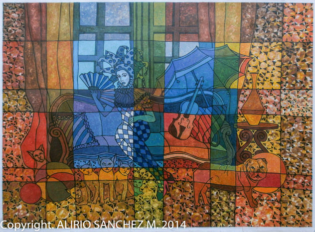 Esperandote 91 x 71 cm Alirio Sanchez M