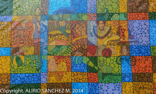 La visita 143 x 90 Alirio Sanchez M Acrylic Canvas Figure Painting