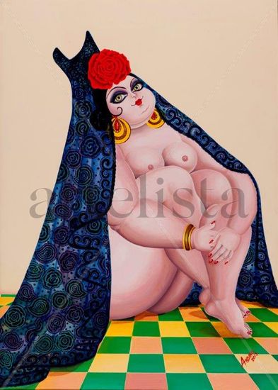 Gitana con Mantilla Oil Canvas Figure Painting