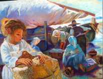 Pescadores en la playa