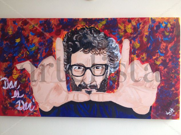 Fito Paez Acrylic Canvas Portrait