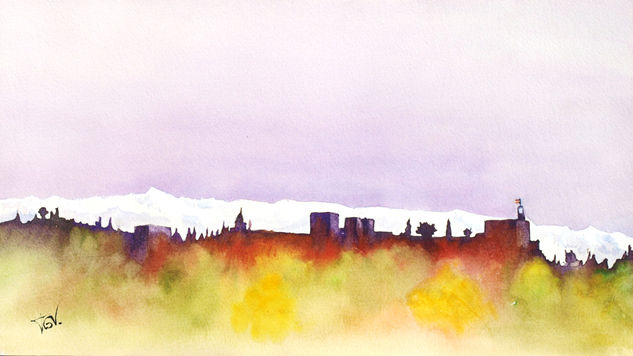 La Alhambra y Sierra Nevada Watercolour Paper Landscaping