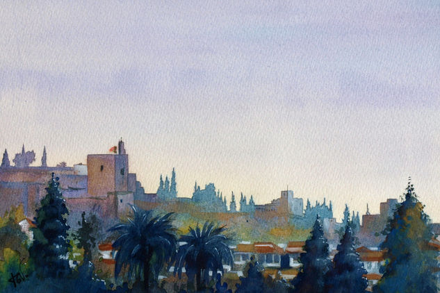 Panorámica de la Alhambra Watercolour Paper Landscaping