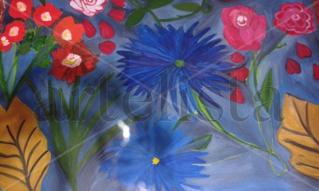 flores silvestres Oil Card Floral Painting