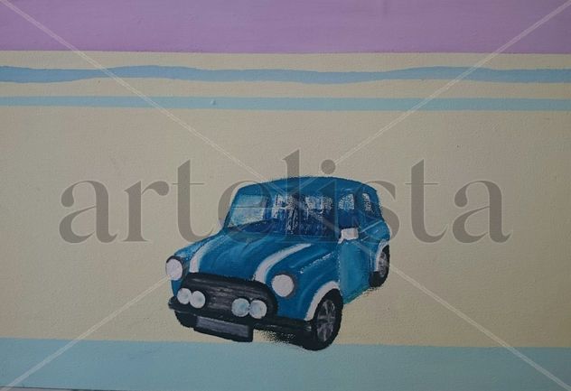 Mini retro azul.