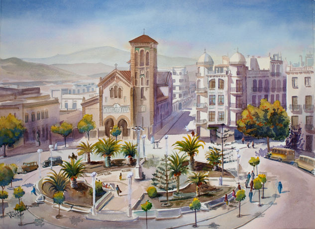 Plaza de tetuán Watercolour Paper Landscaping