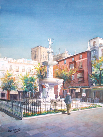 Plaza Bib Rambla Watercolour Paper Landscaping