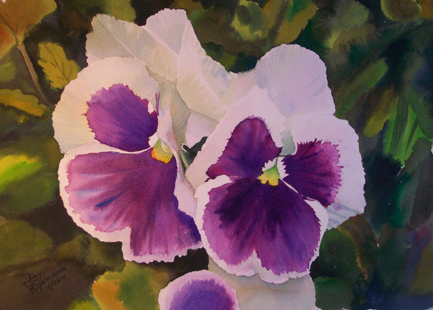 pensamientos Watercolour Paper Floral Painting