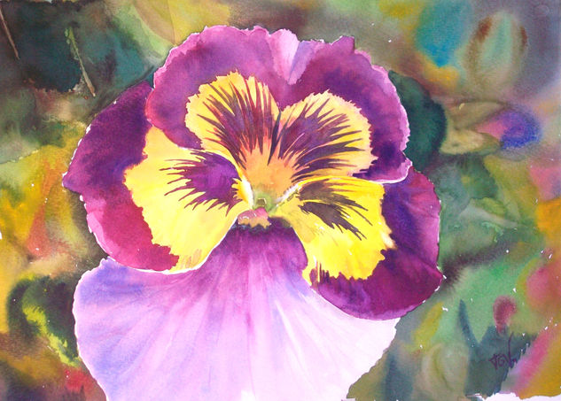 pensmiento Watercolour Paper Floral Painting