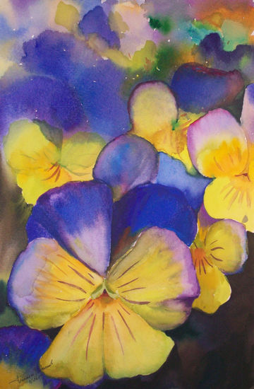 pensamientos Watercolour Paper Floral Painting