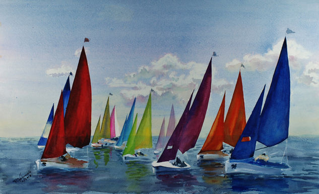 regata Watercolour Paper Marine Painting