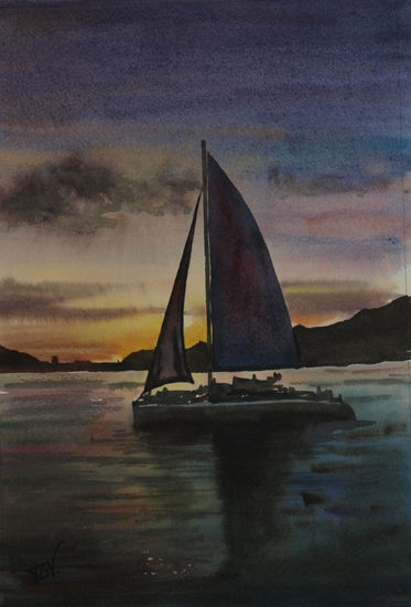 velero Watercolour Paper Marine Painting