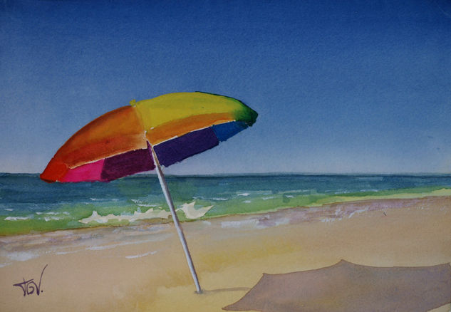 La playa Watercolour Paper Marine Painting