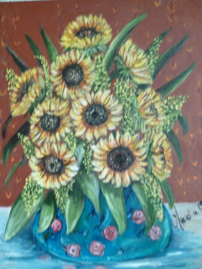 Arreglo de girasoles Óleo Lienzo Floral