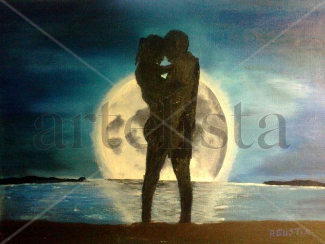 a la luz de la luna Oil Canvas Figure Painting