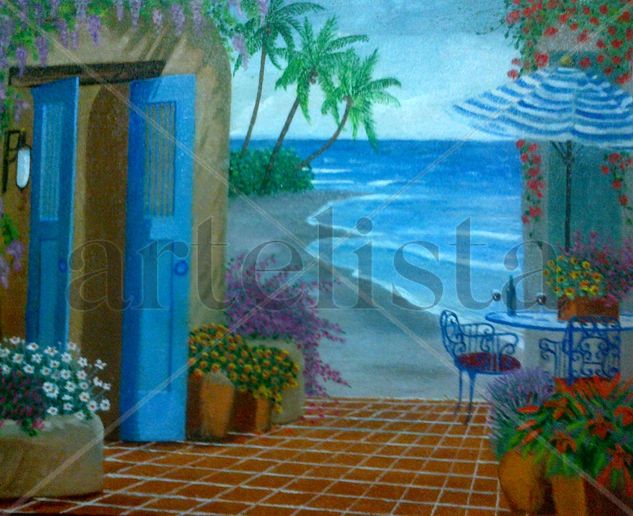 cerca del mar Oil Canvas Landscaping