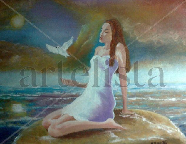 paloma mensajera Oil Canvas Figure Painting