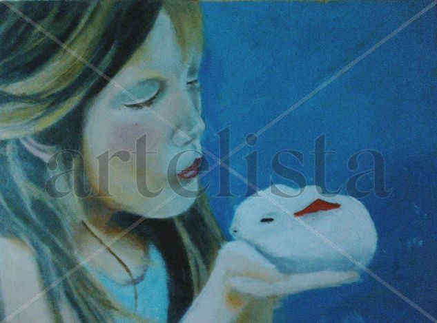 el beso del conejito Oil Canvas Figure Painting