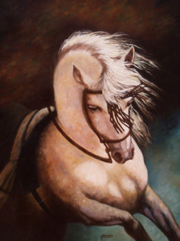 caballo Oil Panel Animals