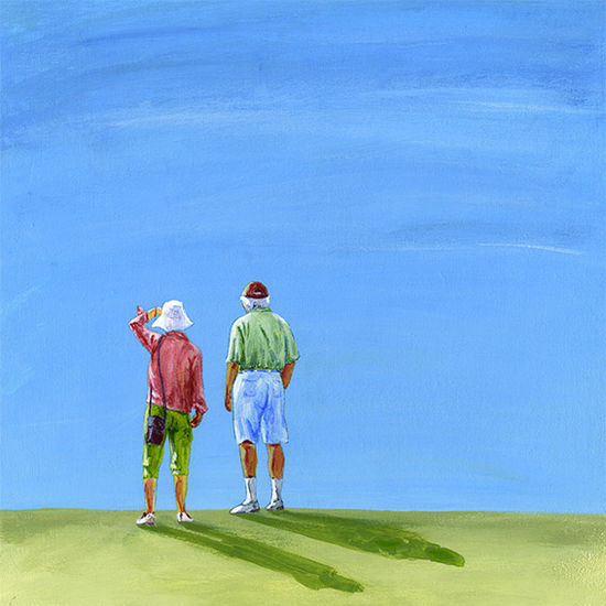 Sightseers IV Acrylic Panel Figure Painting