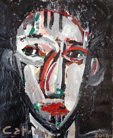 Retrato de muchacho 5 Acrylic Textile Portrait