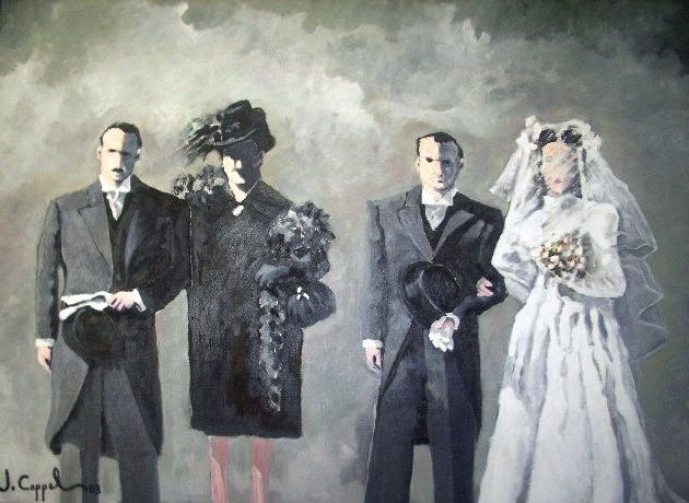 Los novios Oil Canvas Figure Painting