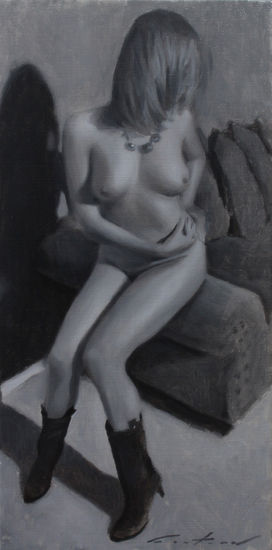 Nude Study - desnuda, desnudos, erotismo Óleo Lienzo Desnudos