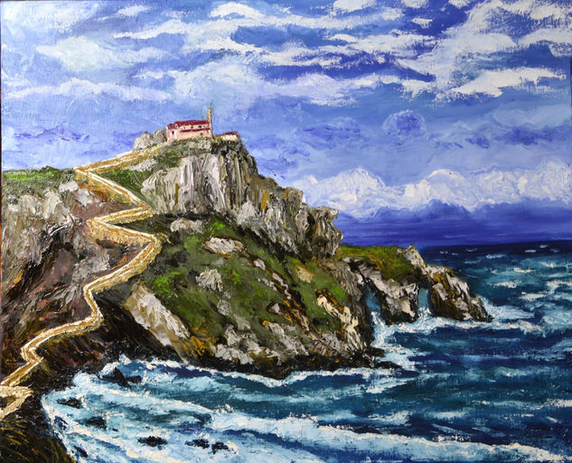 San Juan de Gaztelugatze 1 Oil Canvas Marine Painting