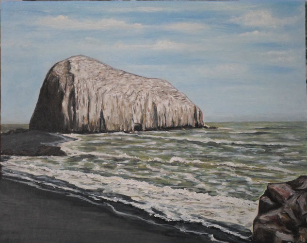 Piedra de la iglesia., año 2016, ( Patricio Silva, Valparaíso, Chile. Acrylic Panel Marine Painting