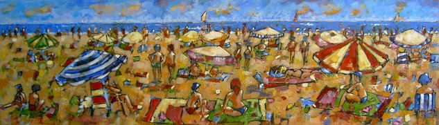 en la playa a las 12 Oil Canvas Landscaping