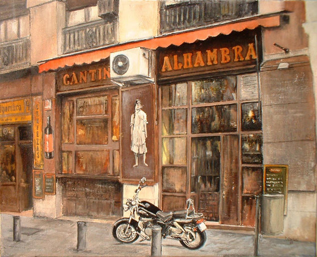 Cantina Alhambra 1-Madrid Oil Canvas Landscaping