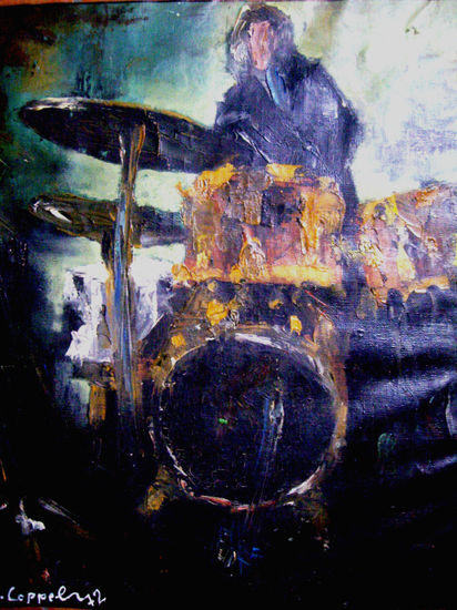 Drums Oil Textile Figure Painting