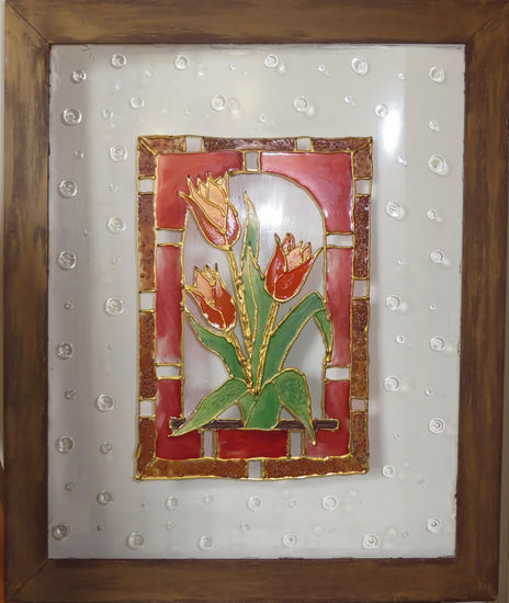 Florecer Others Glass Floral Painting