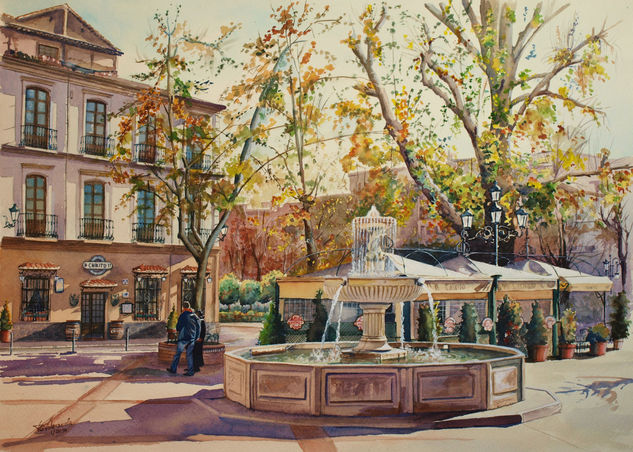 Plaza del Campillo Watercolour Paper Landscaping