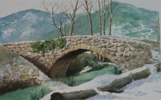 Puente nevado Watercolour Paper Landscaping