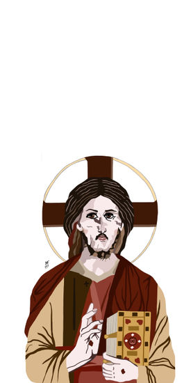 Salvatore del Chilandari, Pantocrator copydraw by jlb 