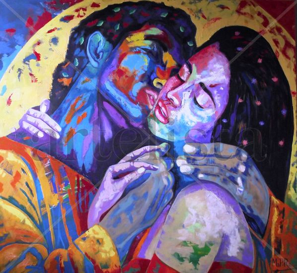 EL AMOR Oil Textile Portrait