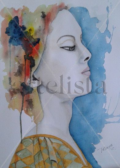 La Dama Watercolour Paper Portrait