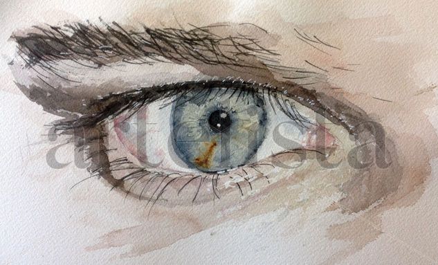 Estudio de ojo Watercolour Paper Portrait