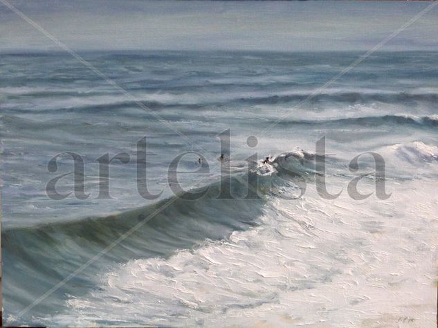 SURF EN OTOÑO Oil Canvas Marine Painting