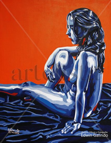 ENTRE EL FRIO Y EL CALOR Acrylic Canvas Nude Paintings