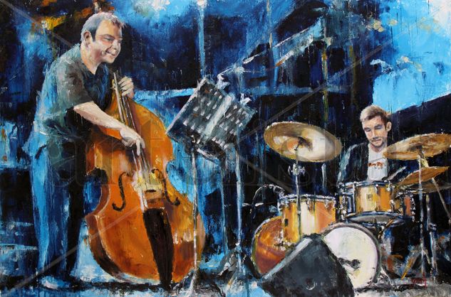 Jazz duo Óleo Lienzo Figura