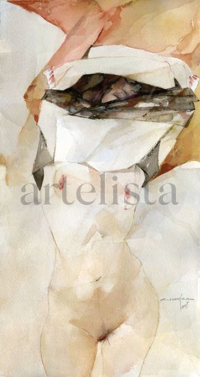 Desvestint-se Watercolour Paper Nude Paintings