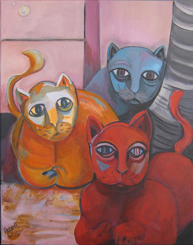 GATOS BAJO LA LUNA
