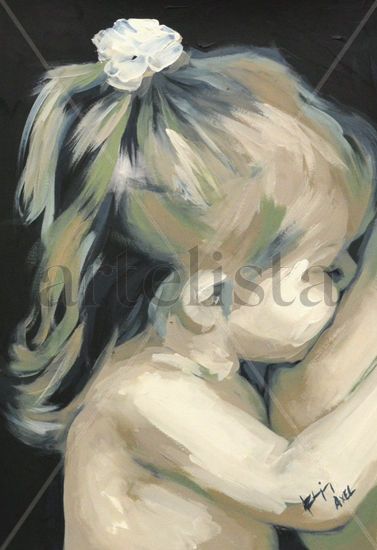 The kiss 2 Oil Card Figure Painting