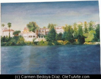 Calle Betis (rio Guadalquivir) Oil Canvas Landscaping