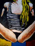 Mujer con camiseta a rayas