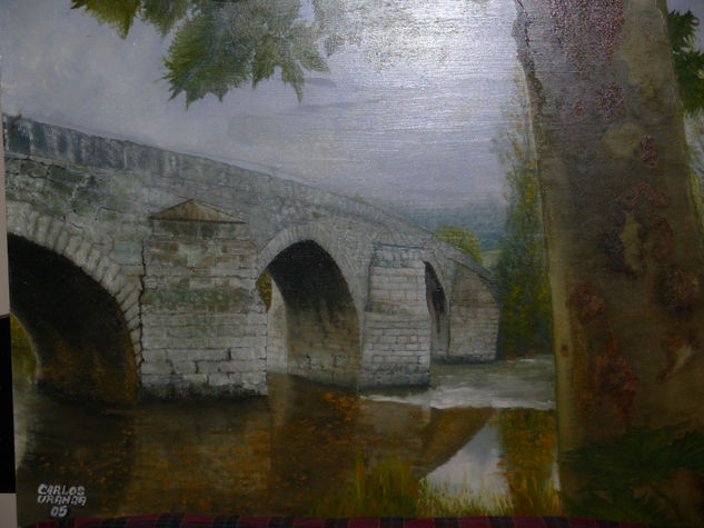 Puente Romano. Oil Panel Landscaping