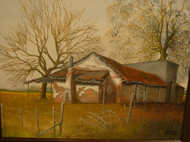 Casa de campo con chimenea. Esta obra fue premiada en concurso.