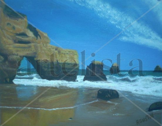 serie paisaje A05 Oil Panel Marine Painting